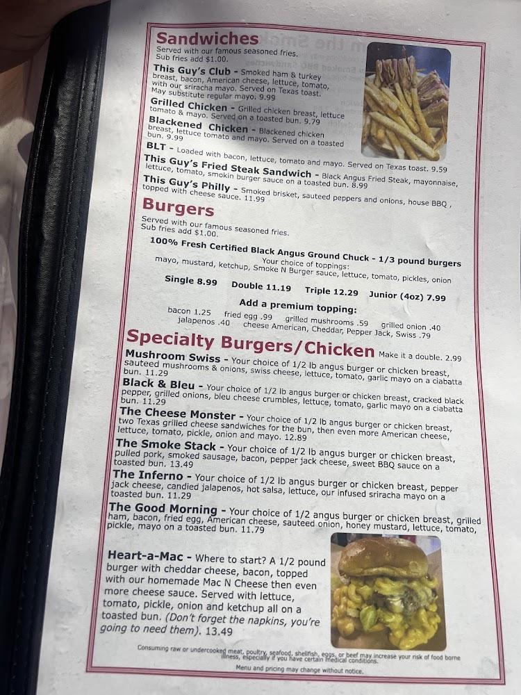 This Guy's Smoke N Grill Menu image 1